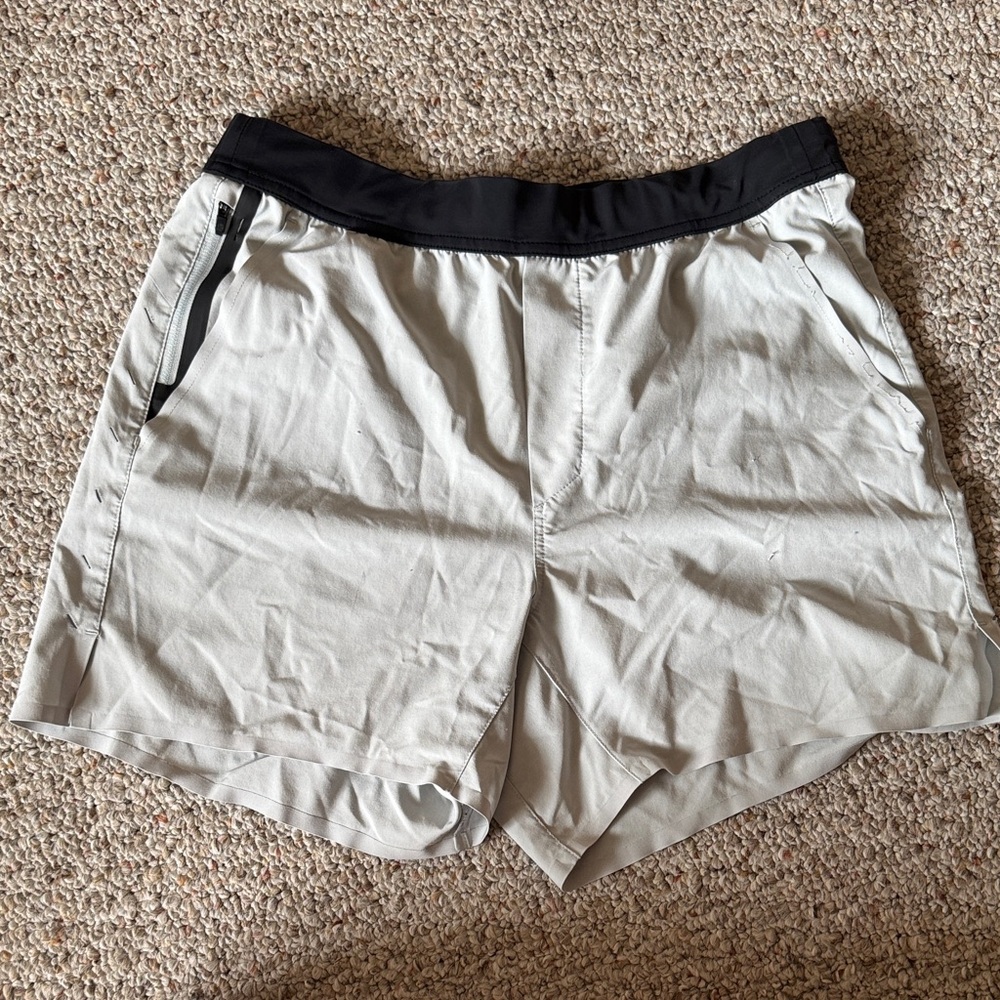 Ten Thousand  Men’s Light Grey / White Athletic Shorts with Black Waistband